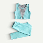 مجموعة توب جلدية قصيرة